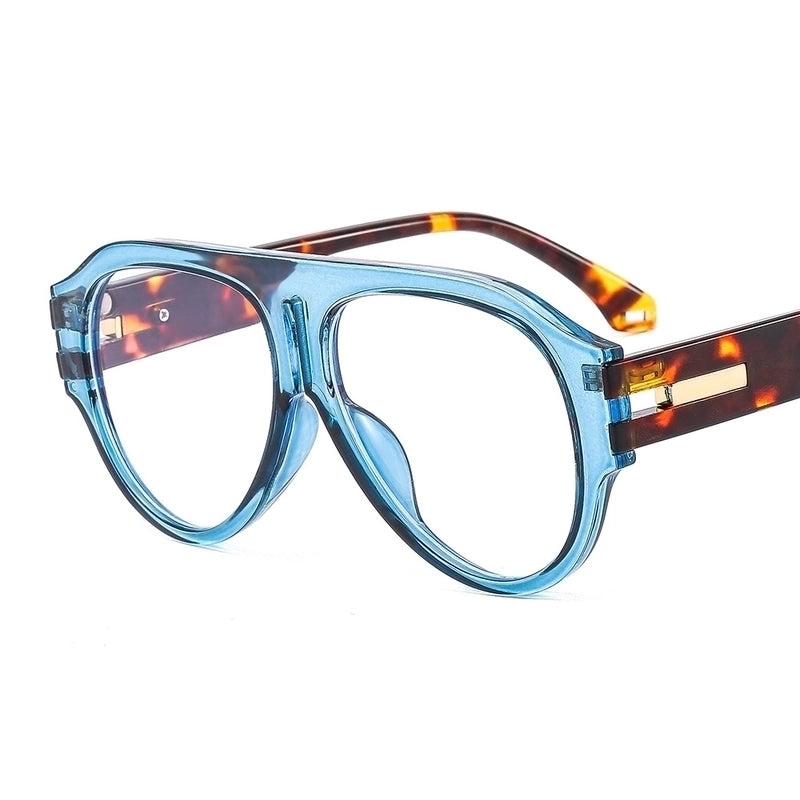 Retro Leopard Pc Oval Frame Patchwork Full Frame Women’s Sunglasses