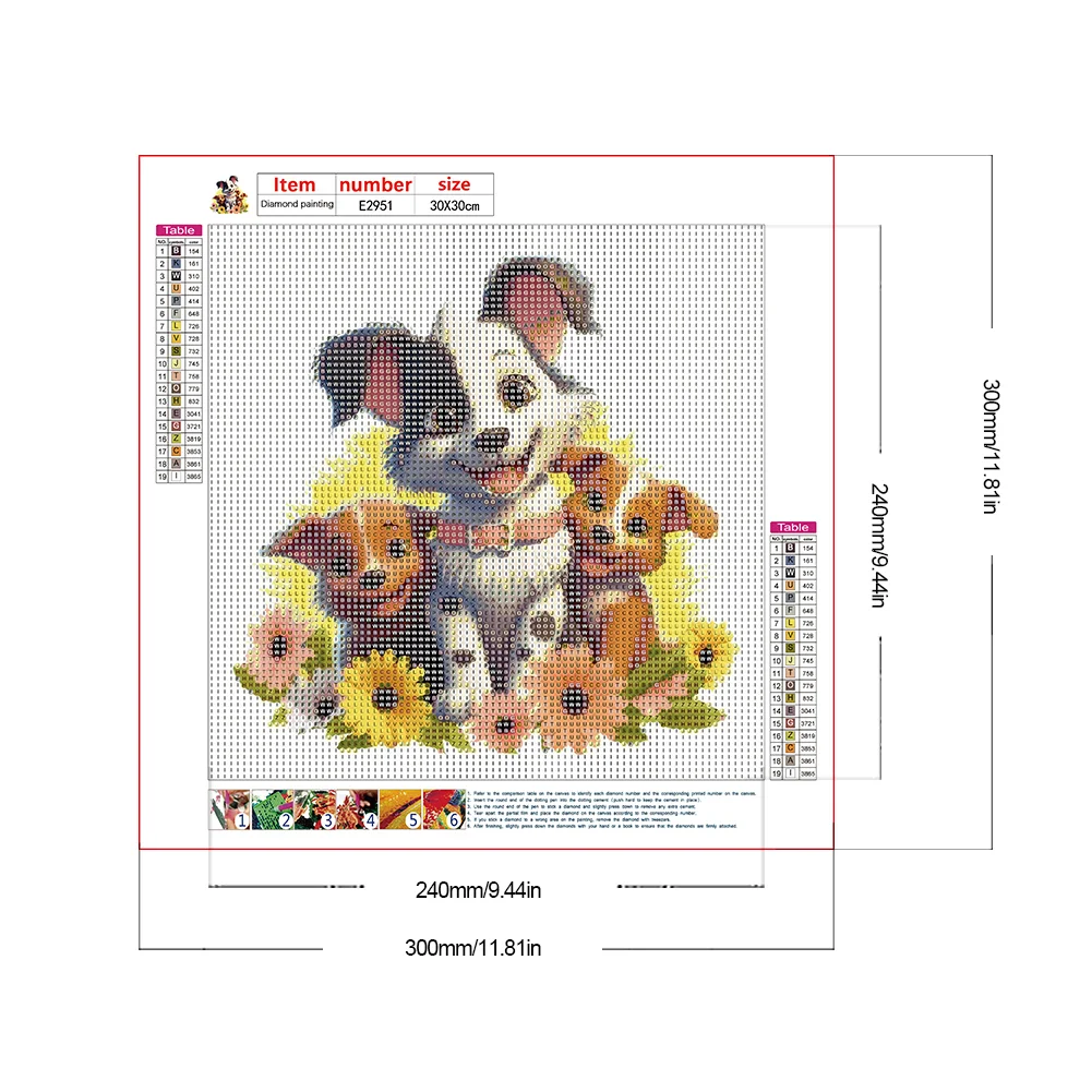 Full Round Diamond Painting 30*30cm - Puppy