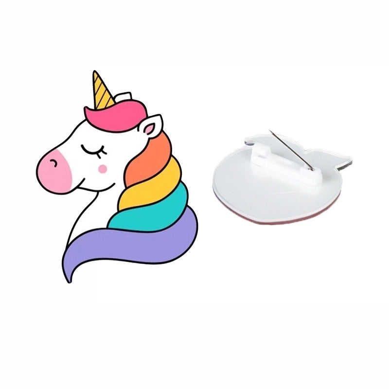 Cute Pin Rainbow Moon Unicorn Arylic Girl’S Brooches