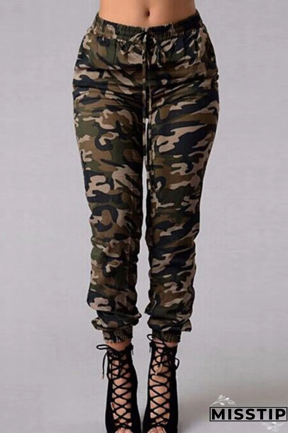 Fashion Camouflage Stylish Skinny Army Green Pants