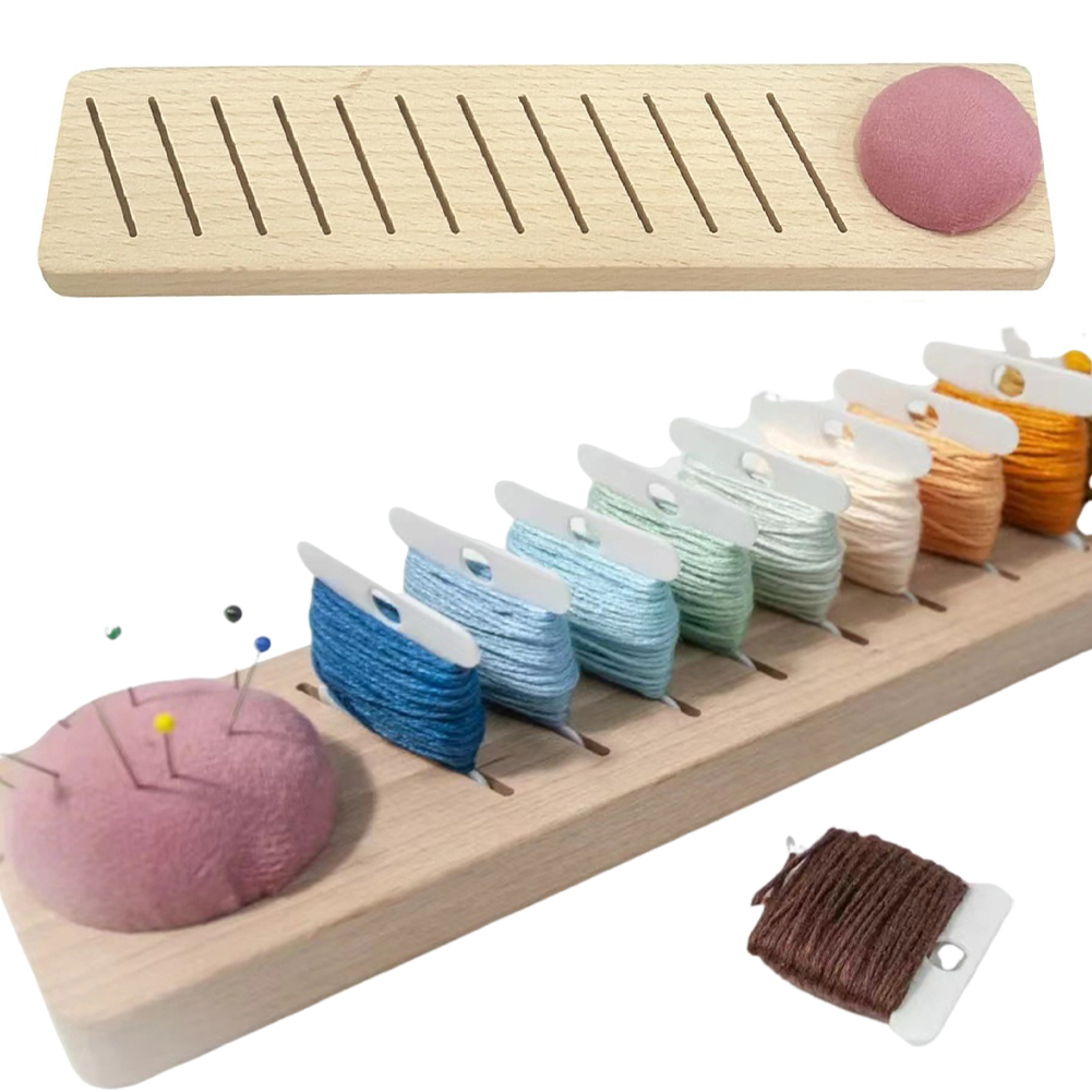 12 Slot Embroidery Floss Bobbin Rack Portable Yarn Winder Tool for Craft Storage