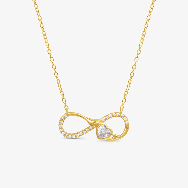 For Love - I Love You Until Infinity Runs Out Heart Diamond Necklace