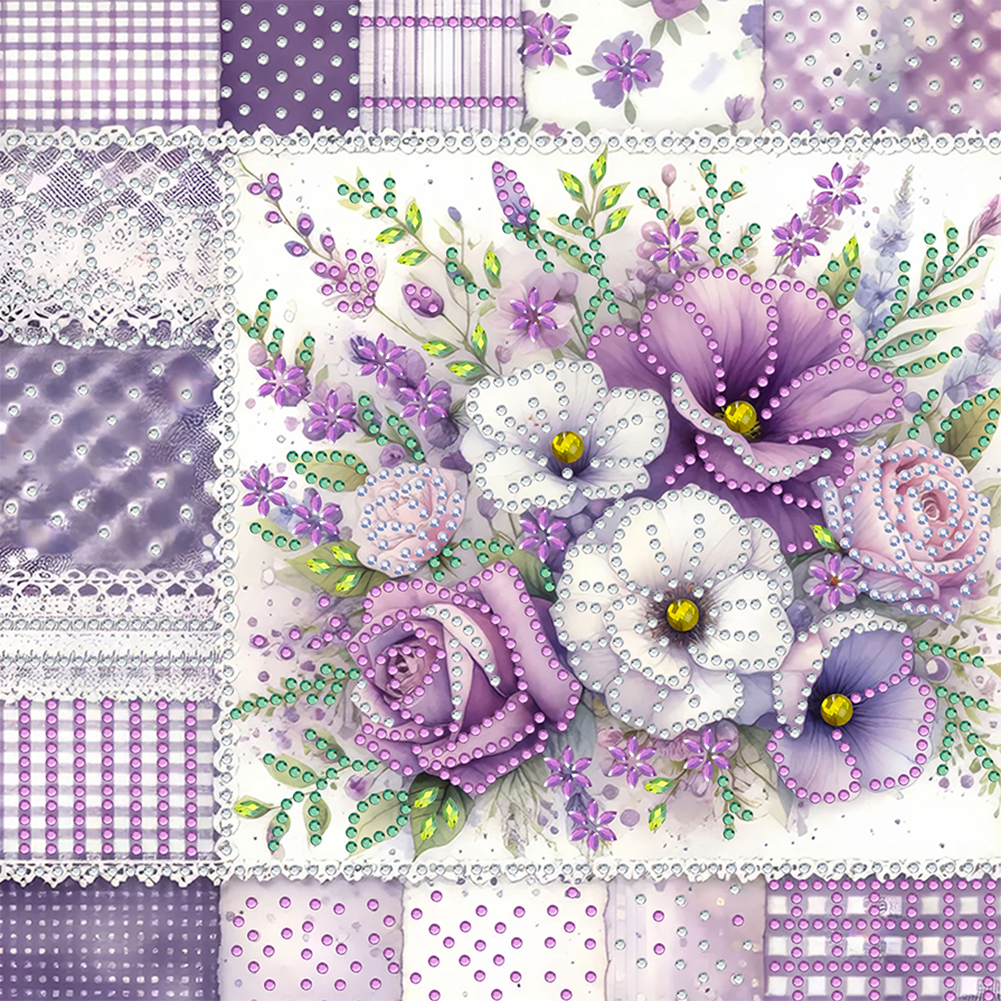 Bouquet Flowers 30*30cm(canvas) special shaped drill diamond painting