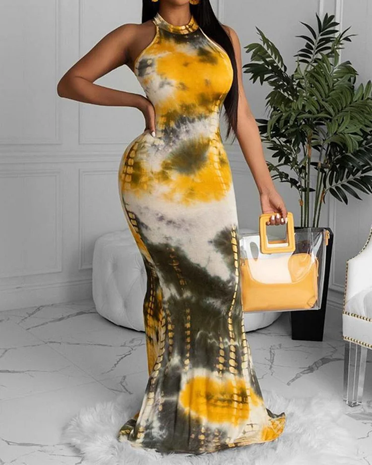 Tie-dye Skinny Dress