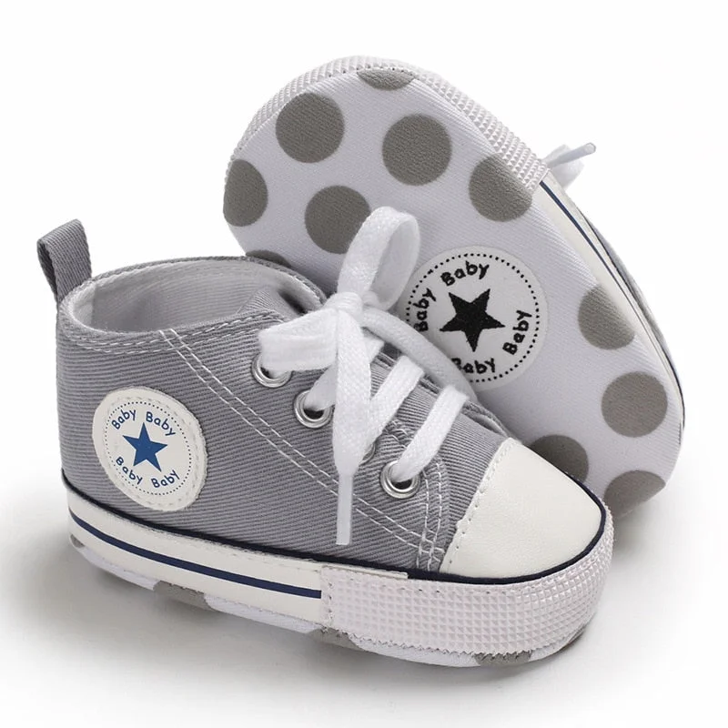 Baby Boys Girls First Walkers Shoes Infant Toddler Soft Sole Anti-slip Baby Shoes Newborn Canvas Baby Sports Sneakers Shoes