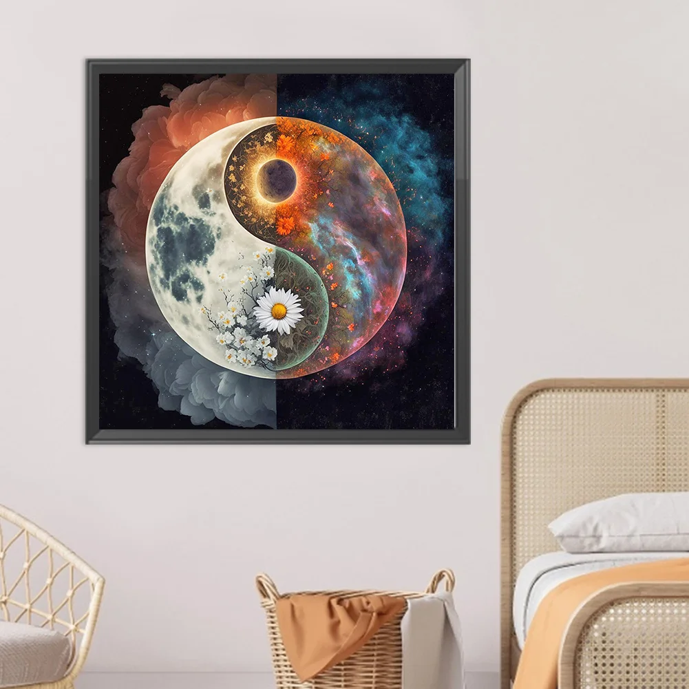 DIY Paint By Number 40*40cm - Yin And Yang Painting