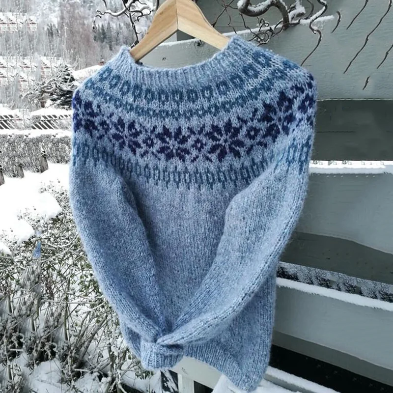 Vintage Iceland Pattern Warm Comfy Cozy Sweater