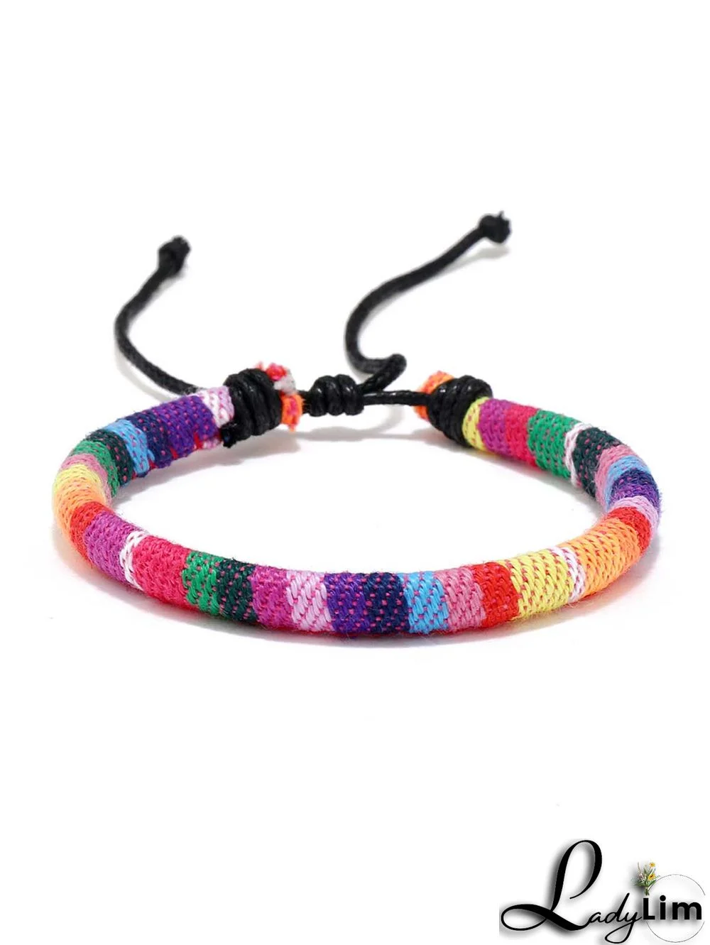 Multicolor Ethnic Style Drawstring Boho Bracelet