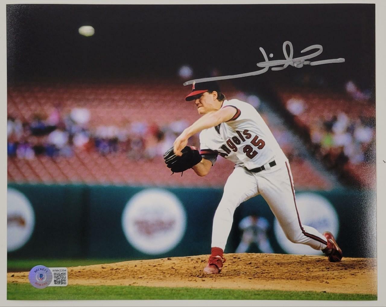 Jim Abbott signed California Angels 8x10 Photo Poster painting Autograph ~ Beckett BAS Witness