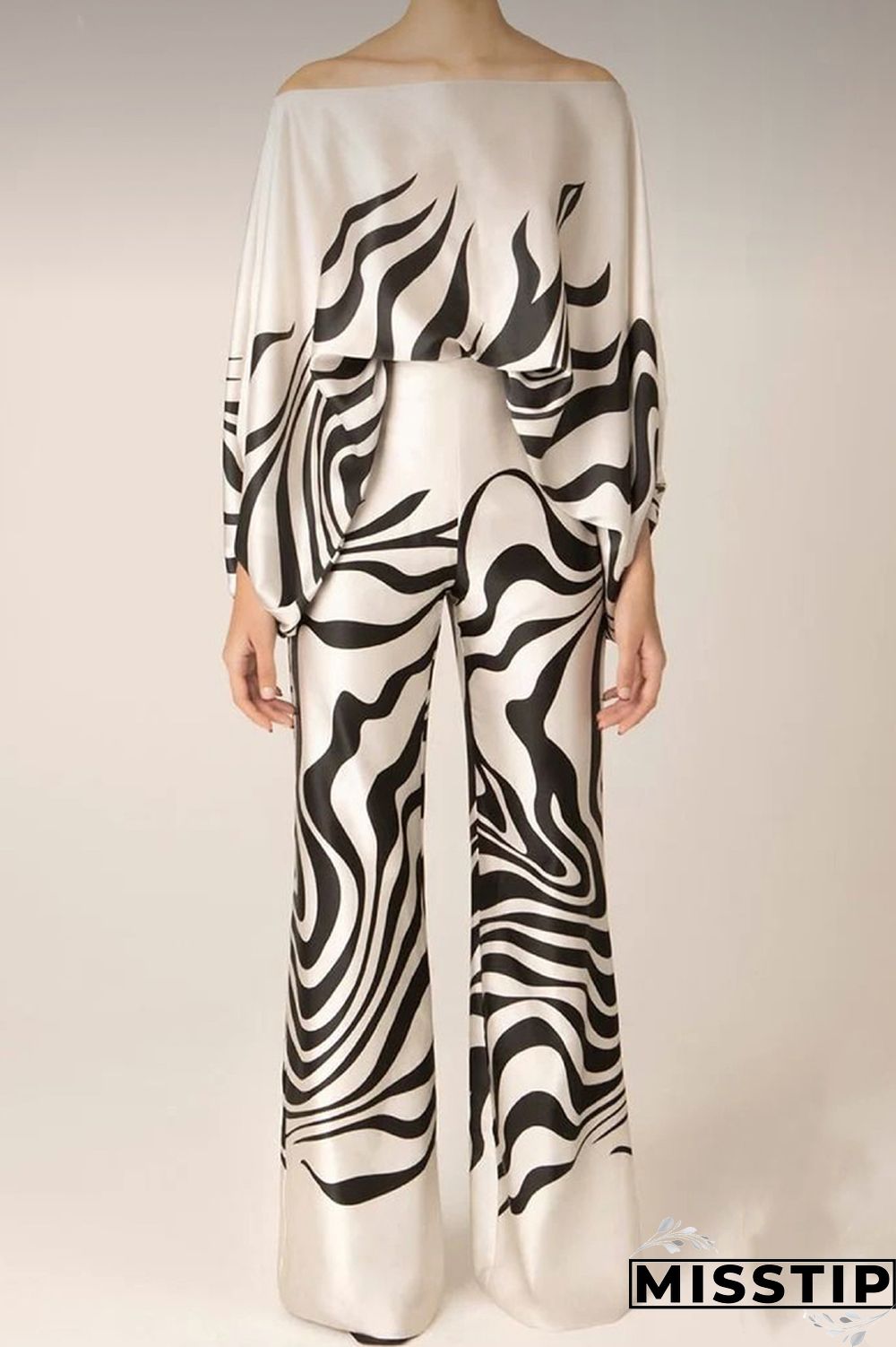 Yellow Casual Elegant Print Patchwork Off the Shoulder Long Sleeve Two Pieces