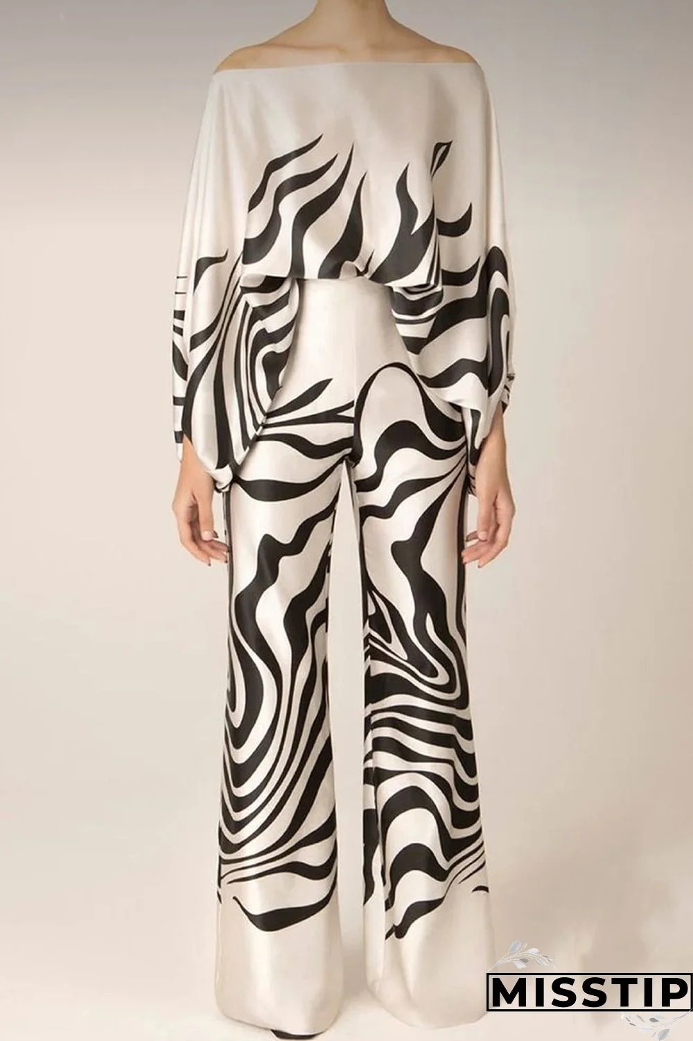 Yellow Casual Elegant Print Patchwork Off the Shoulder Long Sleeve Two Pieces