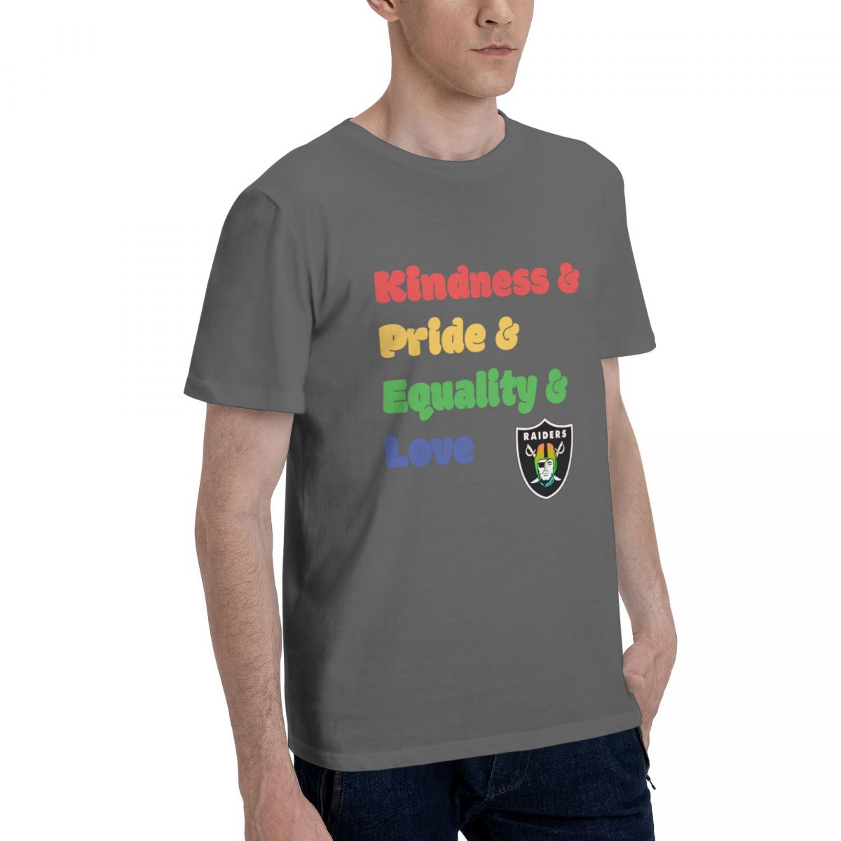 Las Vegas Raiders Colorful LGBT Cotton Men's T-Shirt