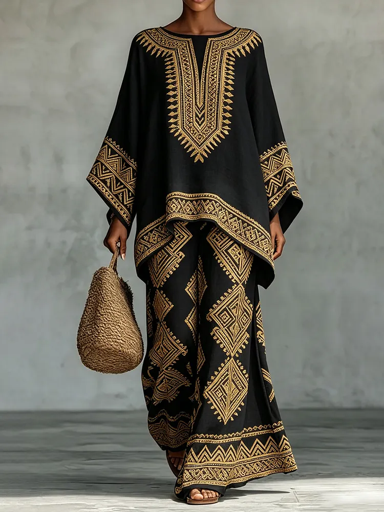 Women&rsquo;s Geometric Art Print Two-Piece Set