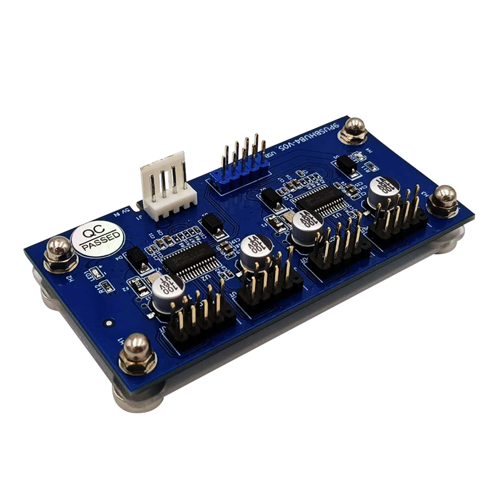 

9pin USB Header Male 1 to 4 Female Extension Cable Card USB 2.0 Hub Adapter, 501 Original