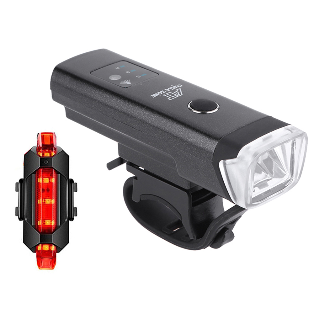 

USB Rechargeable LED Bike Light Set 5 Modes XPG Bicycle Front + Rear Light, 501 Original