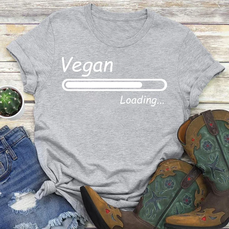 Vegan Loading  T-Shirt Tee-04542-Annaletters