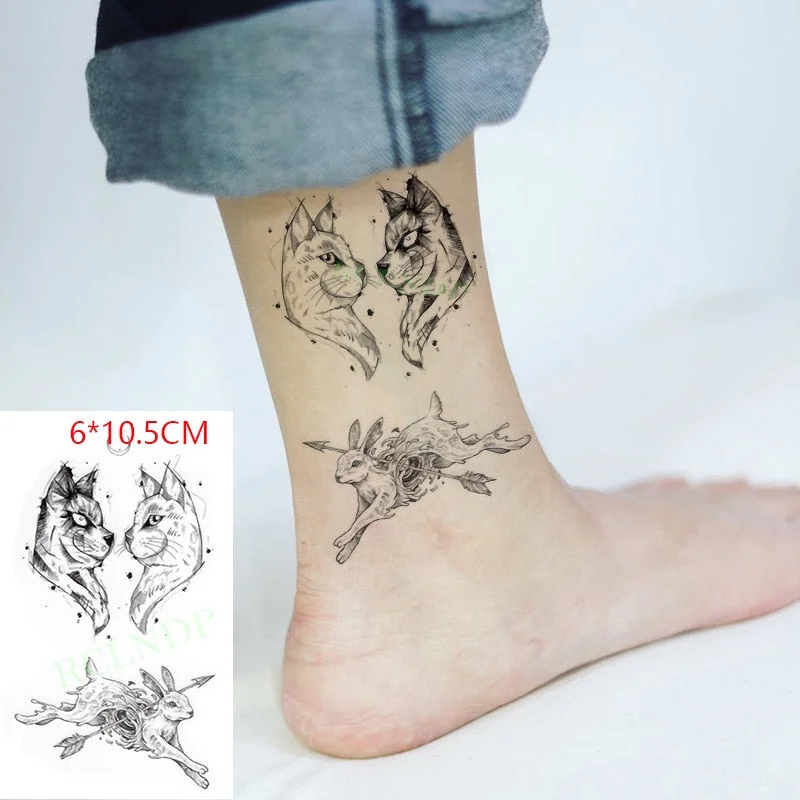 Waterproof Temporary Tattoo Sticker Black Gun AK 47 Flash Tatoo Fake Water Transfer Tatto for Woman Man
