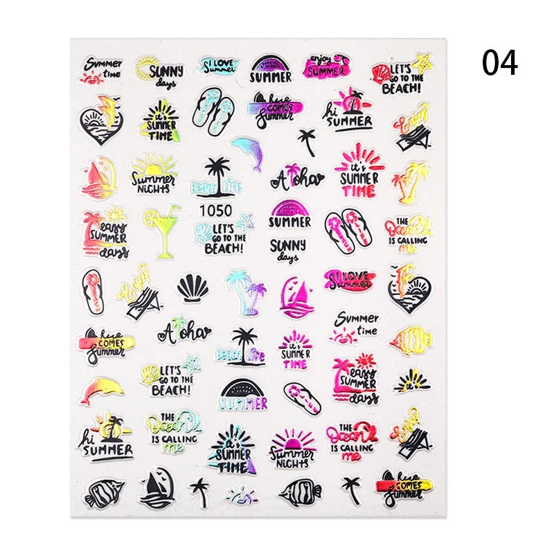 1 Pc 3D Nail Sticker Flower Leaves Slider Transfer Nail Stickers For Manicures Nail Art DIY Transfer Sticker Nail Art Decoration