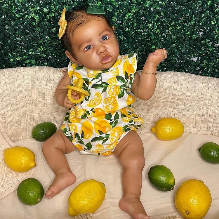  [Heartbeat & Sound] African American Reborn Baby Doll Girl 20" Soft Weighted Body Realistic, Cute Lifelike  Silicone Doll - Reborndollsshop®-Reborndollsshop®