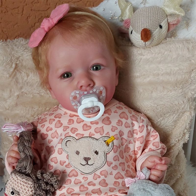 12'' Look Real Handmade Silicone Reborn Baby Dolls Girl Named Ainhoa With Rooted Blonde Hair