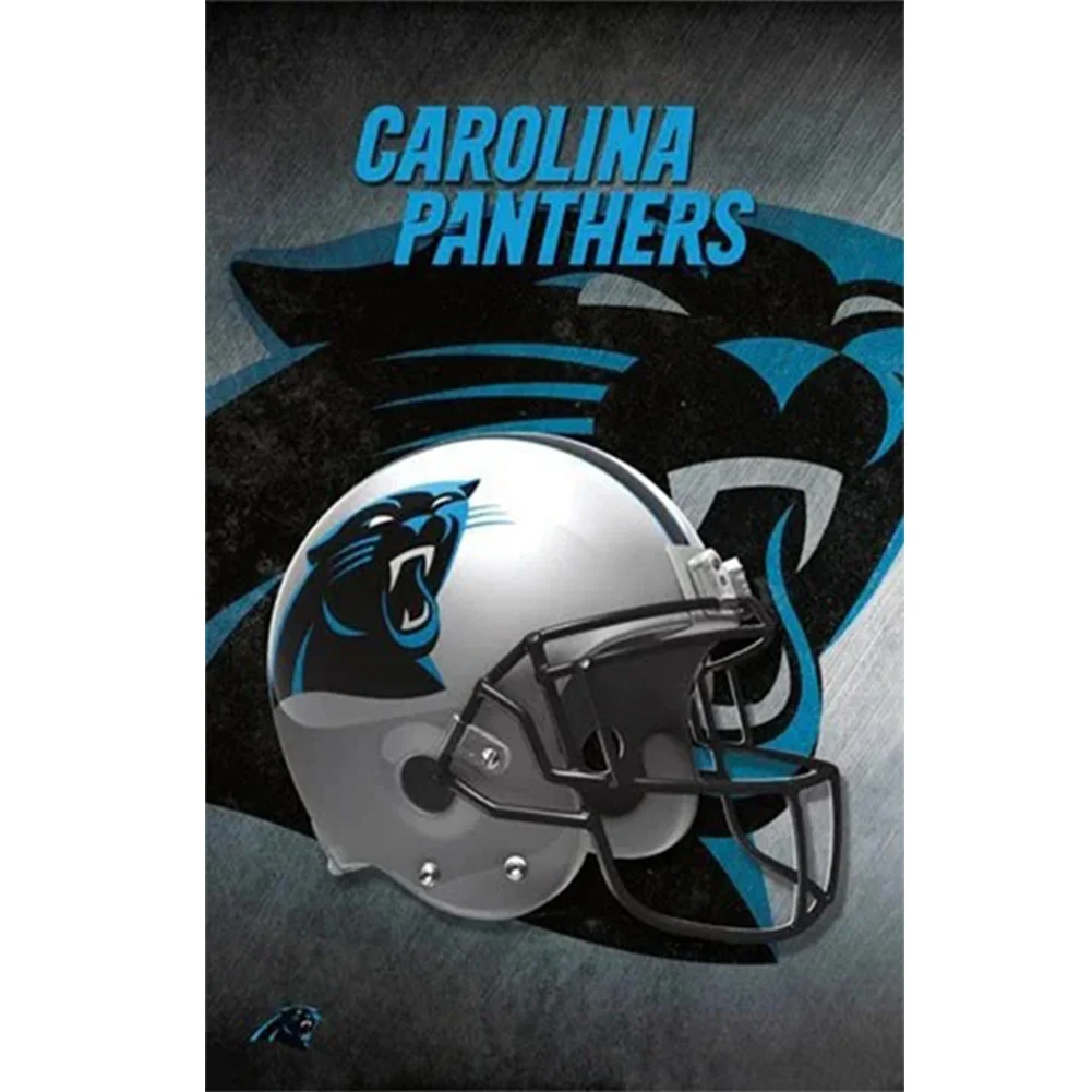 Big Size Round Diamond Painting - Carolina Panthers(35*50cm)