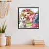 Diamond Painting-DIY Full Round Drill Girl and Puppy