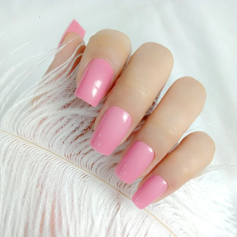 24Pcs Glossy Black Long Press On False Nails Lady Artificial Fake Nails For Design DIY Full Cover Tips Manicure Tool-Nail Inspo