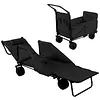 2-in-1 Wagons Carts Foldable 440lbs Capacity Folding Chair Cart with All-Terrain Wheels Beach Wagon for  Sports Garden Camping