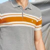 Men's Cotton Breathable Striped Polo Shirt
