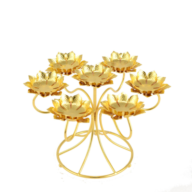 Seven-Star Double-Layer Lotus Lamp Holder Candlestick Ornaments