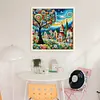 Glass Painting Colorful House-11CT Stamped Cross Stitch 50*50cm/19.69*19.69in tapestrymarket