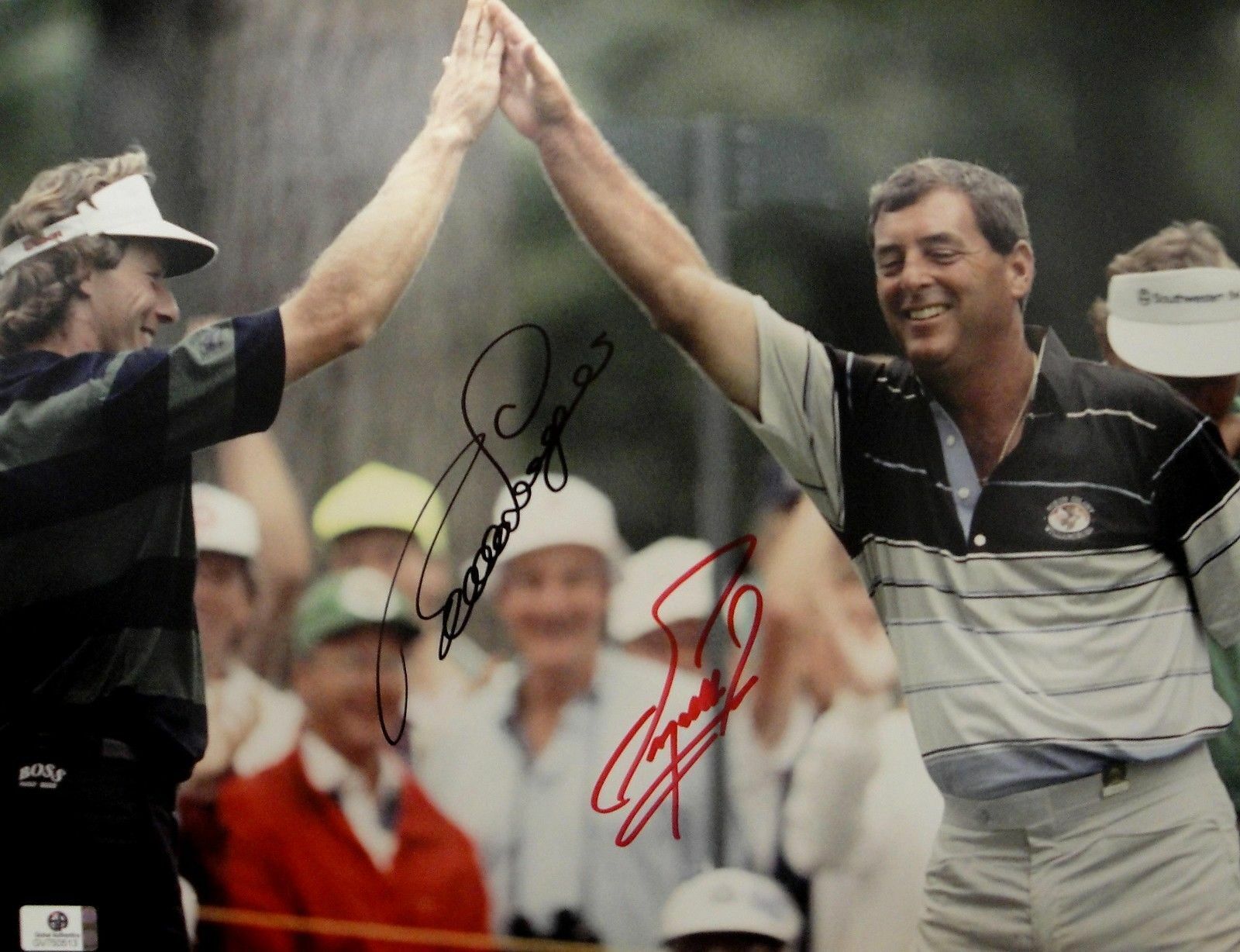 Fuzzy Zoeller Bernhard Langer Signed Auto 11x14 Photo Poster painting Golf Masters GA 750513