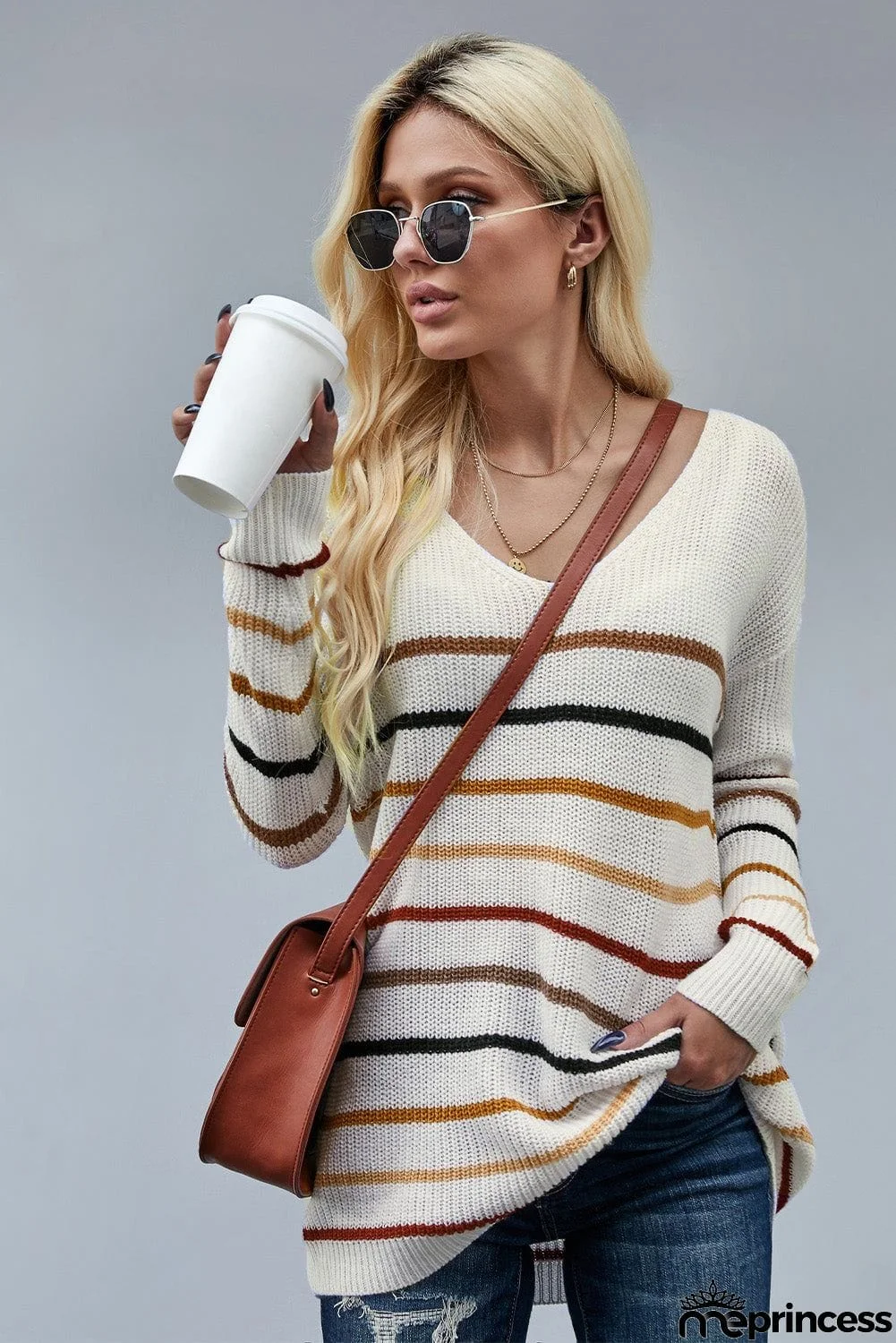Multicolor Striped Knit Sweater