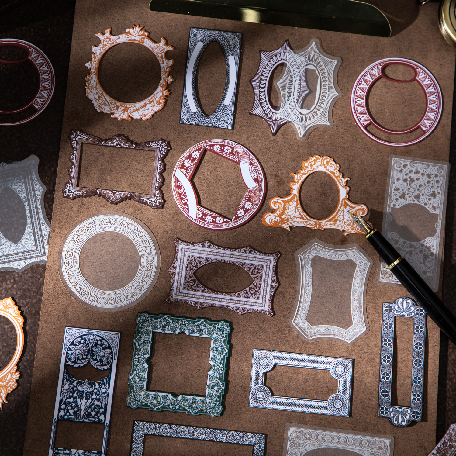 스티커 - 옛 꿈 이야기 시리즈 빈티지 레이스 꽃 테두리