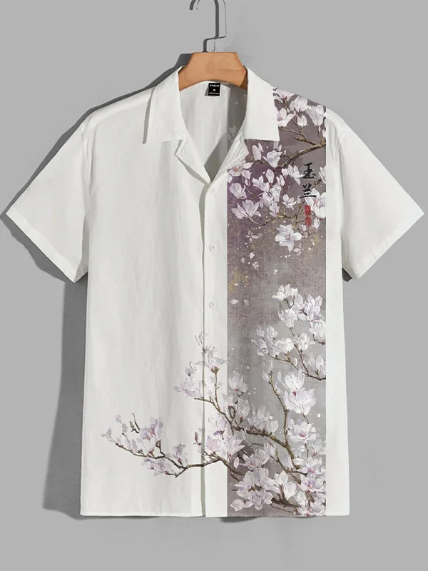 Men's Magnolia Flower Art Print Shirt