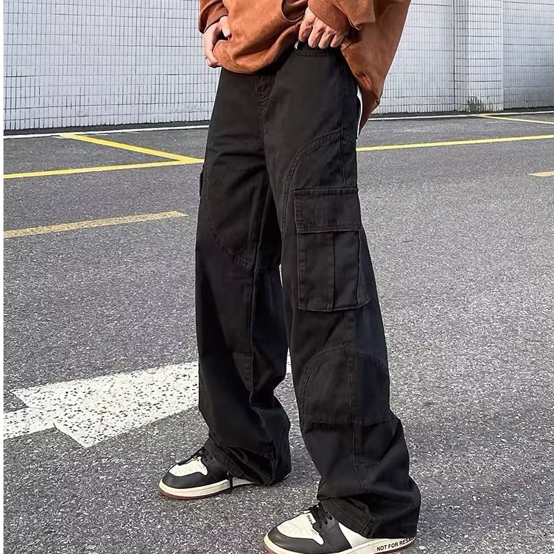 mens clothing styles Spring 2024 Loose Trendy Casual Pants Boys Fashion Overalls Trendy Youth Popular Trousers
