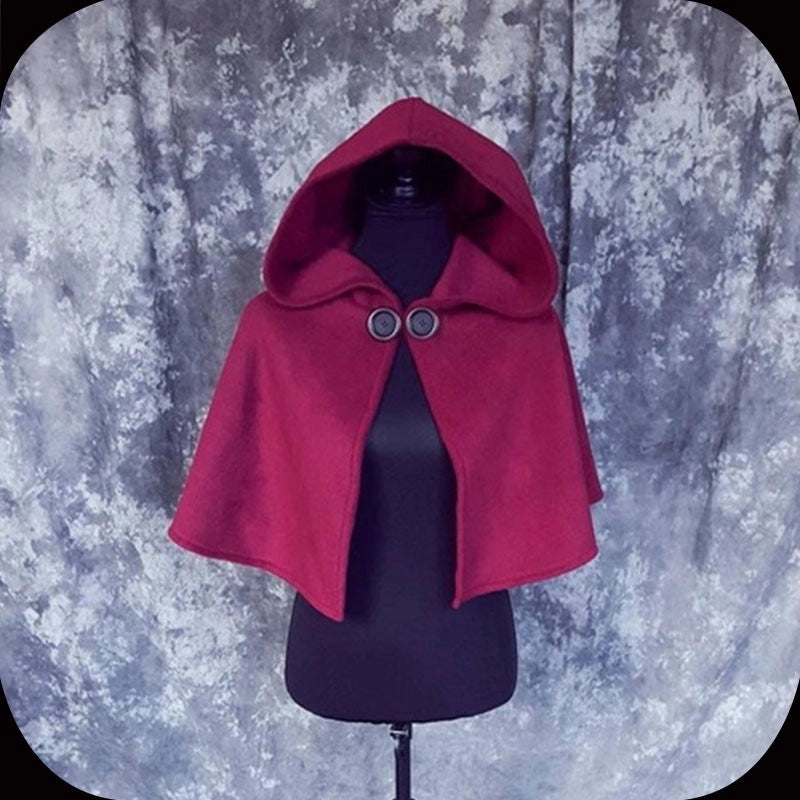 Medieval Halloween Women’s Headgear Cape Coat Cosplay Witch Hooded Cape Vampire Costume