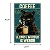 Coffee Black Cat - Vintage Metal Signs(8*12Inch)  - Cat