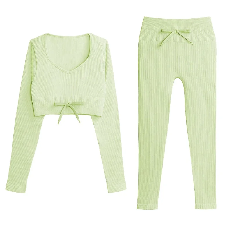 SVOKOR Sport Two Piece Sets Women Gym Tracksuits Workout 2Pcs Sexy Running Leggings Cycling Shorts Fitness Vest Short Crop Tops