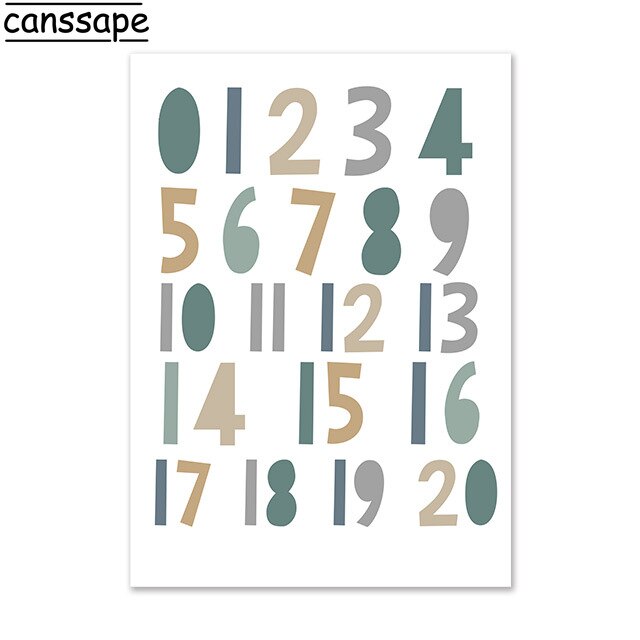 Custom Name Wall Art Digital Table Canvas Painting Alphabet Wall Posters Nursery Poster Rainbow Art Prints Baby Boys Room Decor