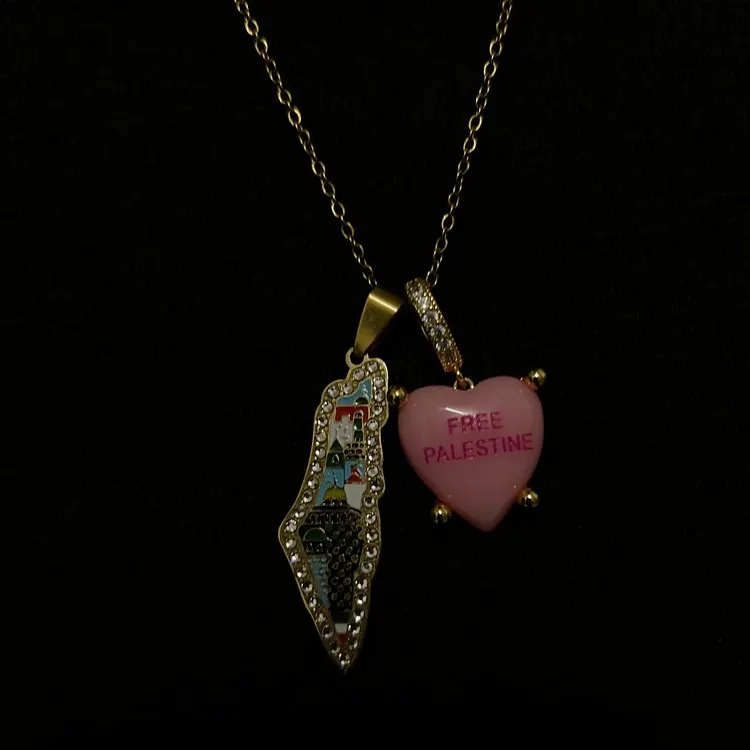 &ldquo;Free Palestine&rdquo; Pendant Necklace