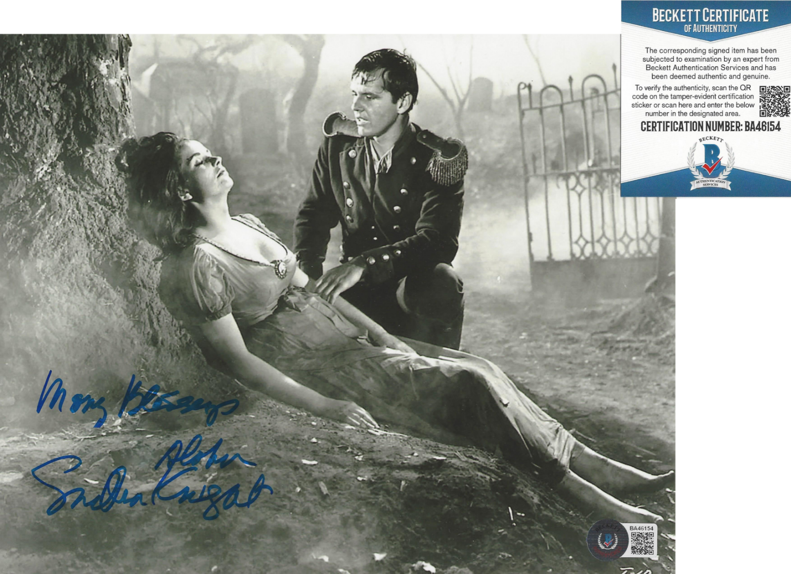 SANDRA KNIGHT SIGNED 'THE TERROR' 8x10 MOVIE Photo Poster painting B ACTRESS BECKETT COA BAS