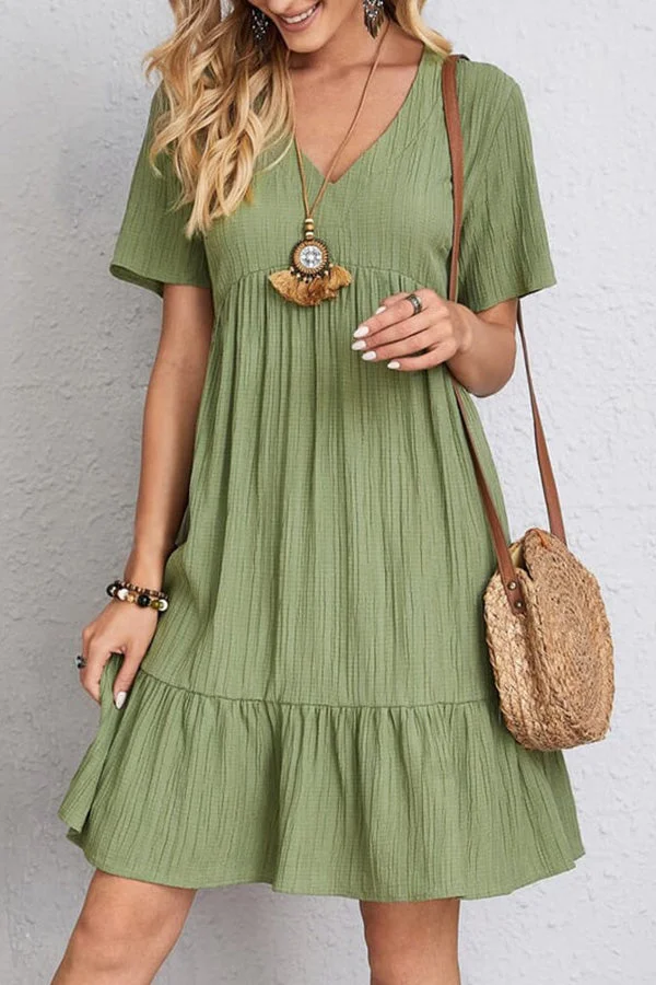 Loose casual tie waist flowy dress