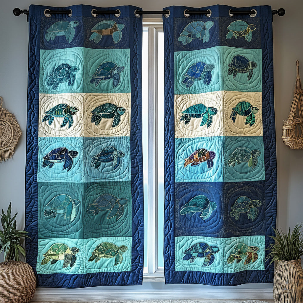 Slow and Steady Printed Quilted  Curtains NCU0NT10982