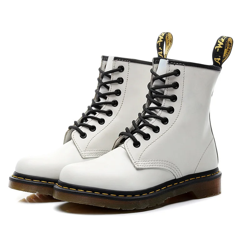 Round Toe High Top Retro Trendy Motorcycle Couple Martin Boots  Stunahome.com