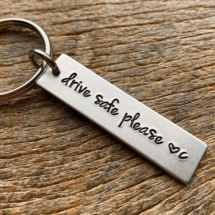 Drive Safe Please Keychain Custom Initial for Couple