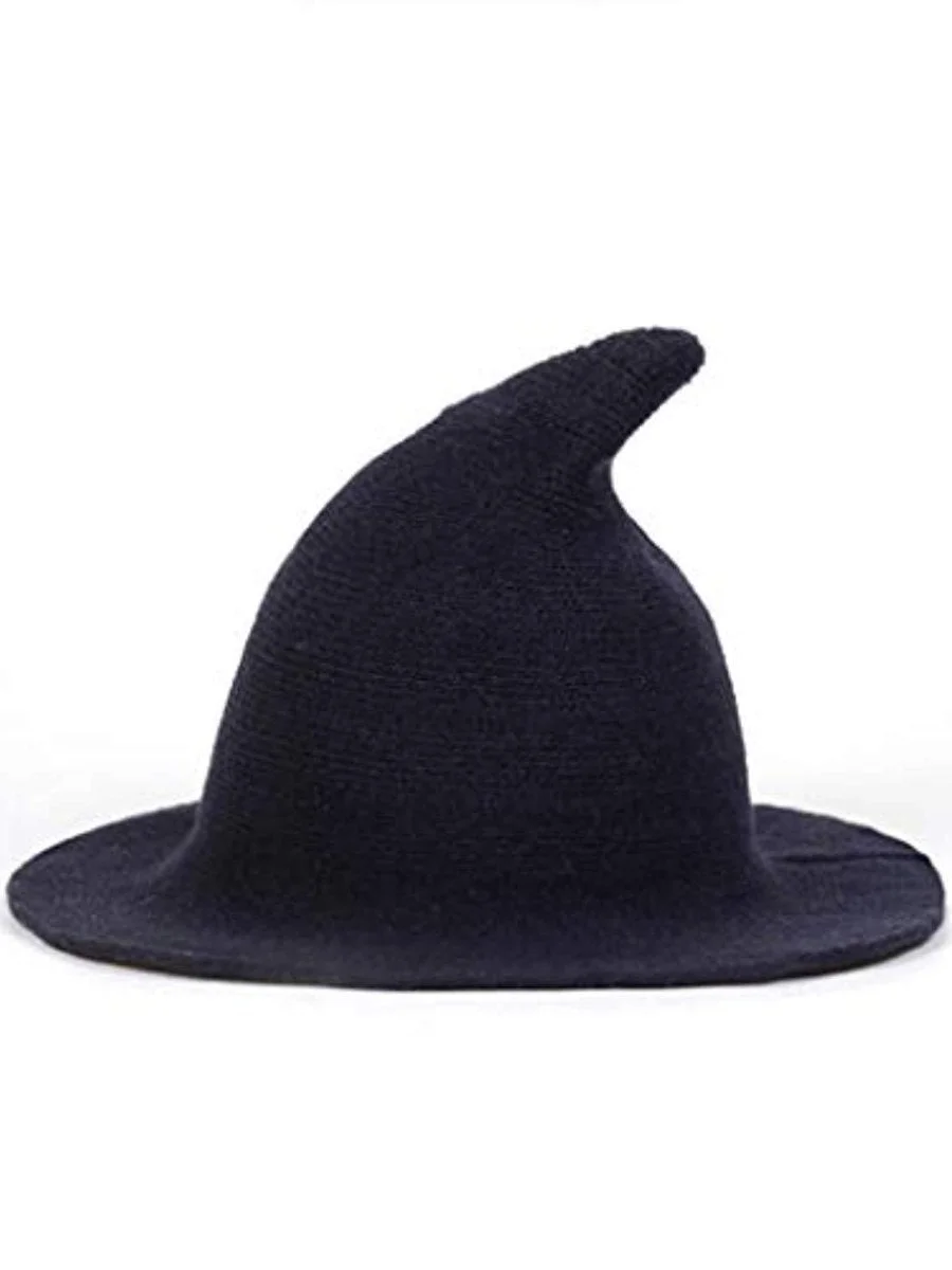 Witches Hat For Halloween Pointed Knitted Woolen Women's Fisherman Hat