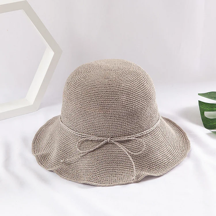 Straw Hat Handmade Straw Hat Woven Beach Sun Hat Bucket Hat