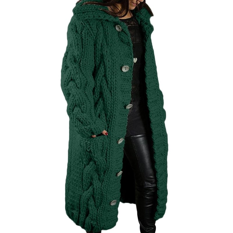 Fitshinling Vintage Winter Sweater Cardigan Twist Plus Size 5XL Oversized Knitted Coat Female Long Cardigans Fashion Jackets New
