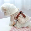 Pet Autumn Winter  Dog Warm Dresses Bow Lattice Skirt